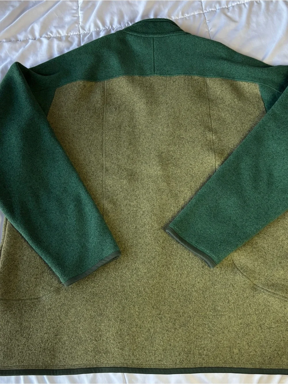 Patagonia Olive and Forest Green Half-Zip Fleece Pullover